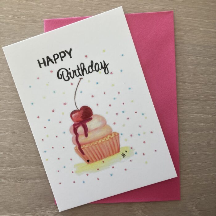 Karte *happy Birthday* Kirsche